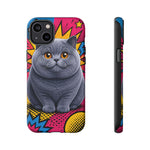 British Shorthair Round Pop Art Tough Phone Case