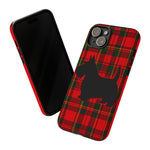 Scottish Terrier Silhouette Plaid Art Tough Phone Case