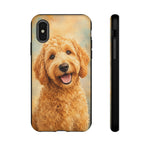 Goldendoodle Fluffy Curls Portrait Art Tough Phone Case