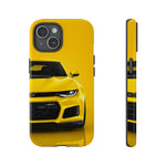 Yellow Camaro Phone Case, ZL1 American Muscle Car Tough Cover for Chevy Owners