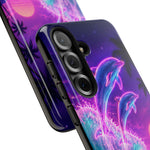 Neon Dolphin Ocean Vaporwave Art Tough Phone Case