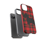 Scottish Terrier Silhouette Plaid Art Tough Phone Case