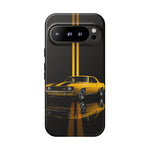 Yellow Camaro Z28 Phone Case, Classic Muscle Car Studio Stripe Cover