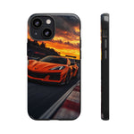 Orange C8 Z06 Flat Plane V8 Speed Art Tough Phone Case