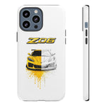 Z06 Corvette Phone Case, Yellow Sketch Reveal Chrome Cover