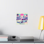 180SX Poster JDM Miami Vaporwave Sunset Drift Car Retro Wall Art