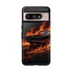 Black Charger Classic Muscle Flames Tough Phone Case Cover Gift