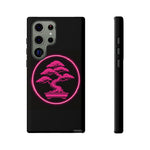 Neon Pink Bonsai Tree Phone Case Glow Zen Tough Case