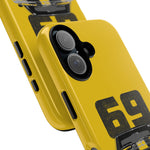 1969 Camaro Z28 Yellow Front View Muscle Car Tough Phone Case