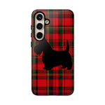 Scottish Terrier Silhouette Plaid Art Tough Phone Case