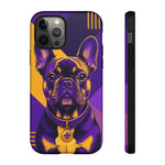 French Bulldog Pop-Art Portrait Tough Phone Case - Purple Gold