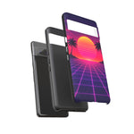 Classic Grid Sunset Vaporwave Art Tough Phone Case