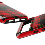Scottish Terrier Silhouette Plaid Art Tough Phone Case