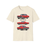 Red 1965 GTO Car Illustration T-Shirt | Classic Muscle Car Trio Tee