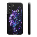 Holographic Wolf Phone Case, Fractured Prism Iridescent Cover