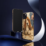 Guilty Basset Hound Phone Case, Muddy Watercolor Art Cover