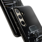 Black 1957 Chevy Bel Air Chrome Front Tough Phone Case for Classic Car Fans