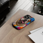 Bulldog Pop Art Portrait Tough Phone Case - Paint Splash