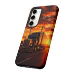 Classic Semi Truck Sunset Highway Phone Case Tough Case