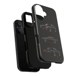 Black GNX Phone Case, Three-View Muscle Car Vector Tough Cover