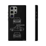 Datsun 510 Triple View Line Art JDM Tough Phone Case Cover Gift