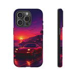 FD RX-7 Retro Sunset Sports Car Tough Case | Neon Vaporwave Beach Drive