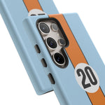 Blue Orange 20 Retro Endurance Racing Stripe Tough Phone Case Cover