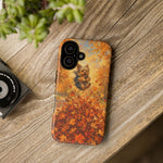 Yorkshire Terrier Jumping in Autumn Leaves Tough Case | Fall Dog Phone Cover