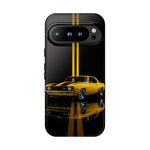 Yellow Camaro Z28 Phone Case, Classic Muscle Car Studio Stripe Cover
