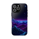 Retro Neon Mountains Phone Case | Vaporwave Galaxy Landscape