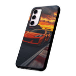 Orange C8 Z06 Flat Plane V8 Speed Art Tough Phone Case