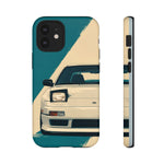 S13 Teal White Pop-up Tough Phone Case for JDM Fans