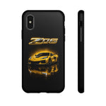 Z06 Corvette Phone Case, Yellow Neon Chrome Studio Cover