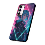 Anime Girl Phone Case Teal, Neon Kanji Calm Gradient Tough Cover