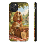 Cocker Spaniel Picnic Scene phone case | vintage dog art