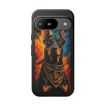 Doberman Bandana Portrait Tough Phone Case - Color Splash