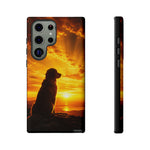 Golden Retriever Golden Hour Silhouette Art Tough Phone Case