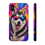 Cool Husky Sunglasses Portrait Tough Phone Case - Abstract