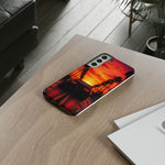 Matte Black MK4 Supra Sunset Tough Phone Case - Palm Silhouette