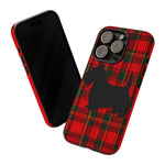 Scottish Terrier Silhouette Plaid Art Tough Phone Case