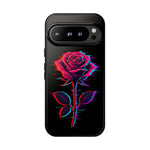 Glitch Rose Neon Phone Case Vaporwave Tough Cover