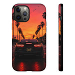 Black Camaro ZL1 Sunset Tough Phone Case - Palm Silhouette
