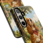 Cocker Spaniel Picnic Scene phone case | vintage dog art