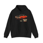 1969 Super Bee Red Black Mopar Classic Muscle Car Graphic Pullover Hoodie
