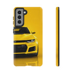 Yellow Camaro Phone Case, ZL1 American Muscle Car Tough Cover for Chevy Owners