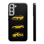 Yellow Type R Sports Car Phone Case Tough JDM Hot Hatch Multi View Print