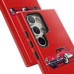 Red Classic Corvette C1 Illustration phone case | Retro Car Tough Case
