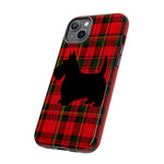 Scottish Terrier Silhouette Plaid Art Tough Phone Case