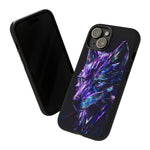 Holographic Wolf Phone Case, Fractured Prism Iridescent Cover