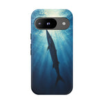 Barracuda Silhouette Phone Case, Sunlit Marine Art Tough Cover